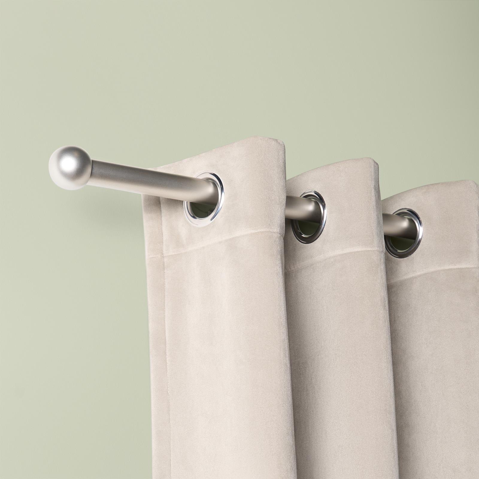 OHS 120-200cm Curtain Pole Extendable Metal 28mm Ball Trumpet Twist Finnials