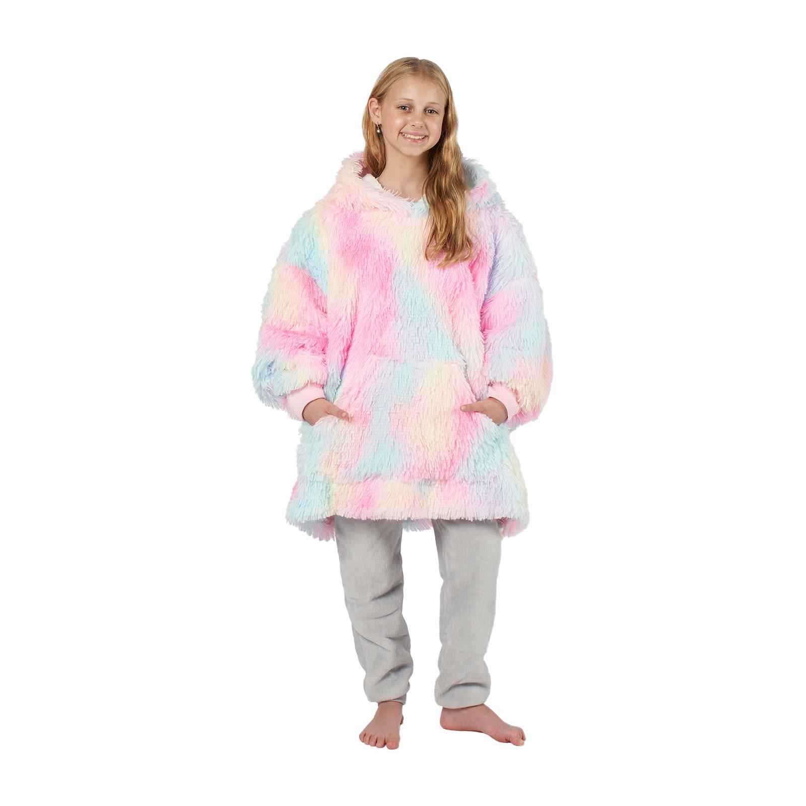 Kids Hoodie Blanket Oversized Sherpa Fleece Jumper Sweatshirt Soft Warm Throw - Picture 61 of 169