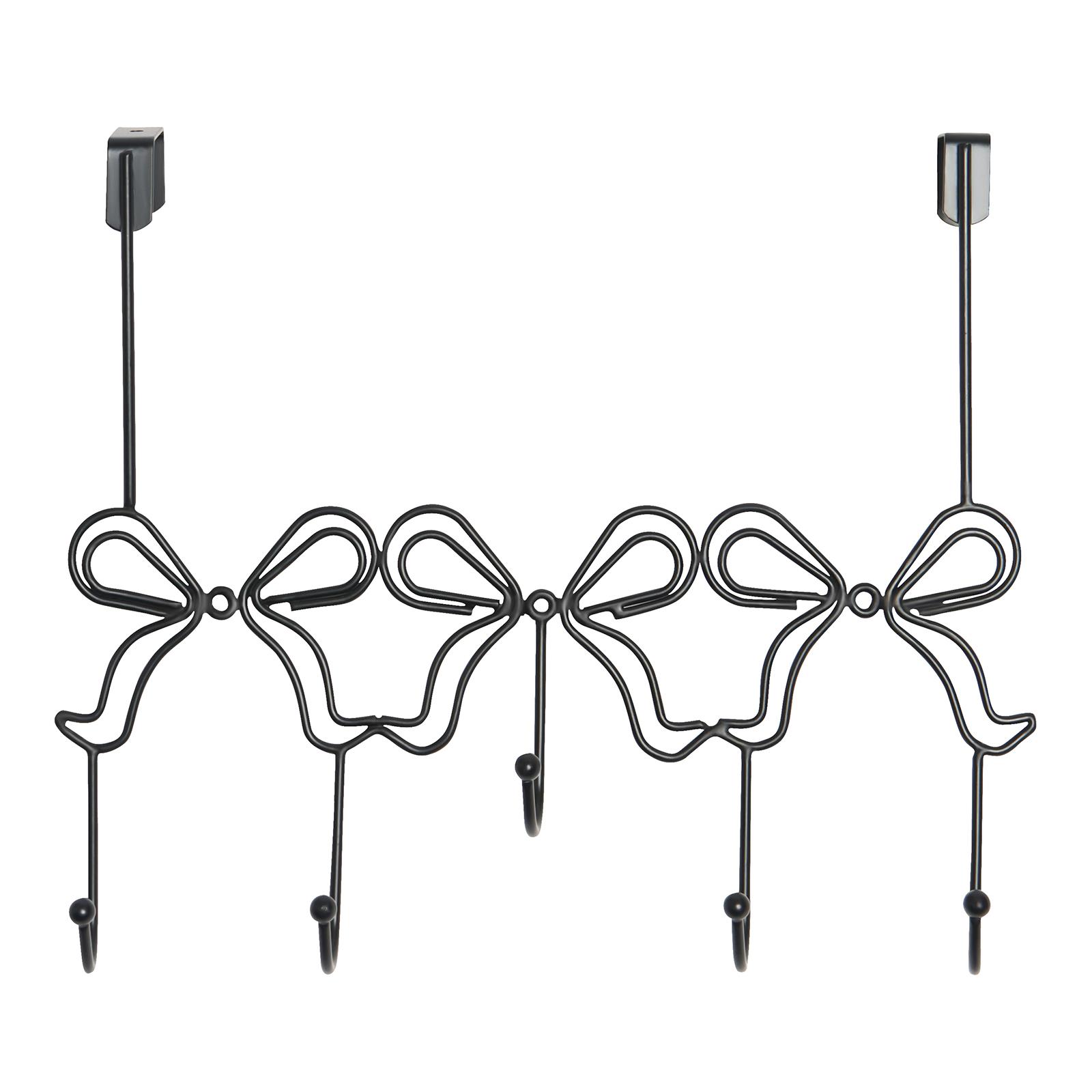OHS Bows Over the Door Hook Hanger 5 Hooks Metal Coats Towel Rack