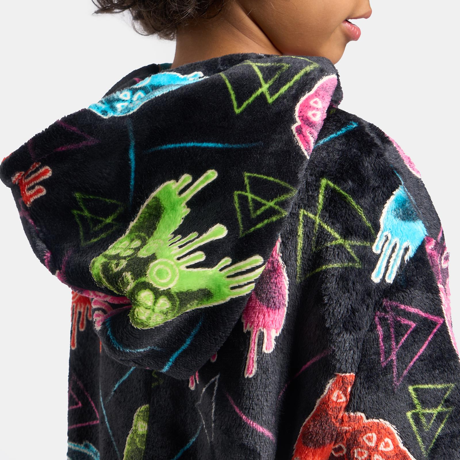 OHS Kids All In One Pyjama Glow in the Dark Gaming Print Sherpa Lined Loungewear
