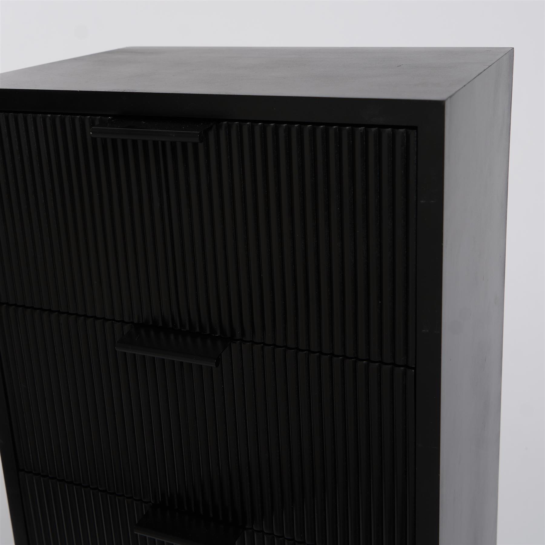 Ribbed Bedside Table Modern Bedroom 3/4 Draw Office Nightstand Living Room Unit - Picture 9 of 71