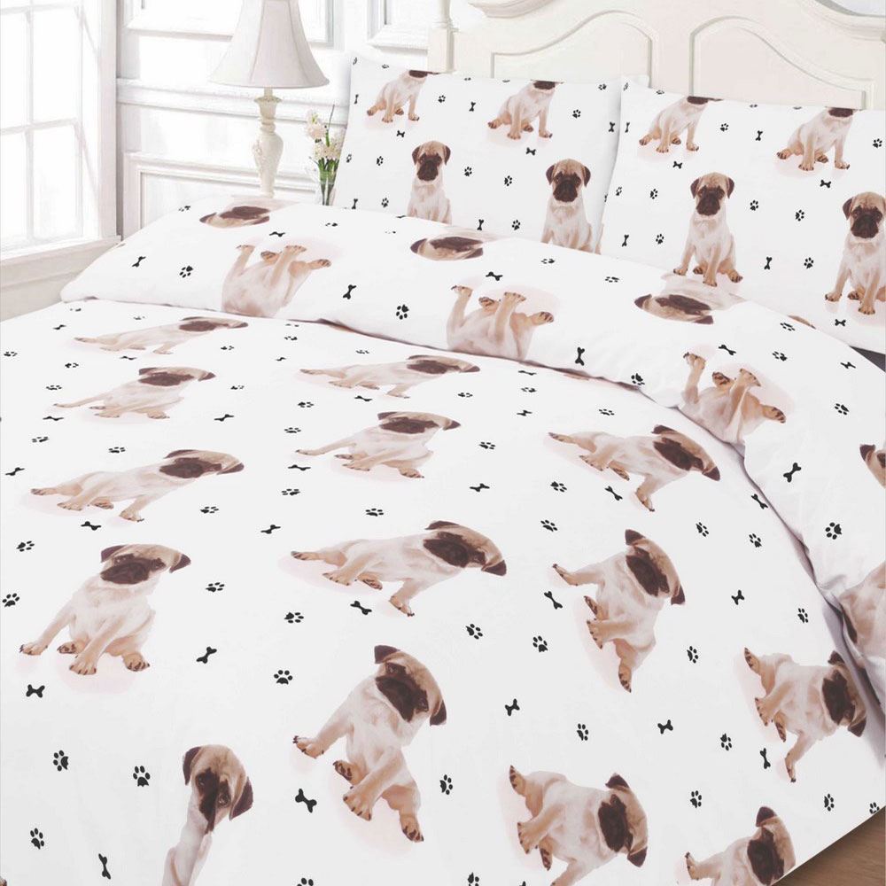 Dreamscene Pug Duvet Cover with Pillow Case Bedding Set OR Dog Bed Blanket Throw