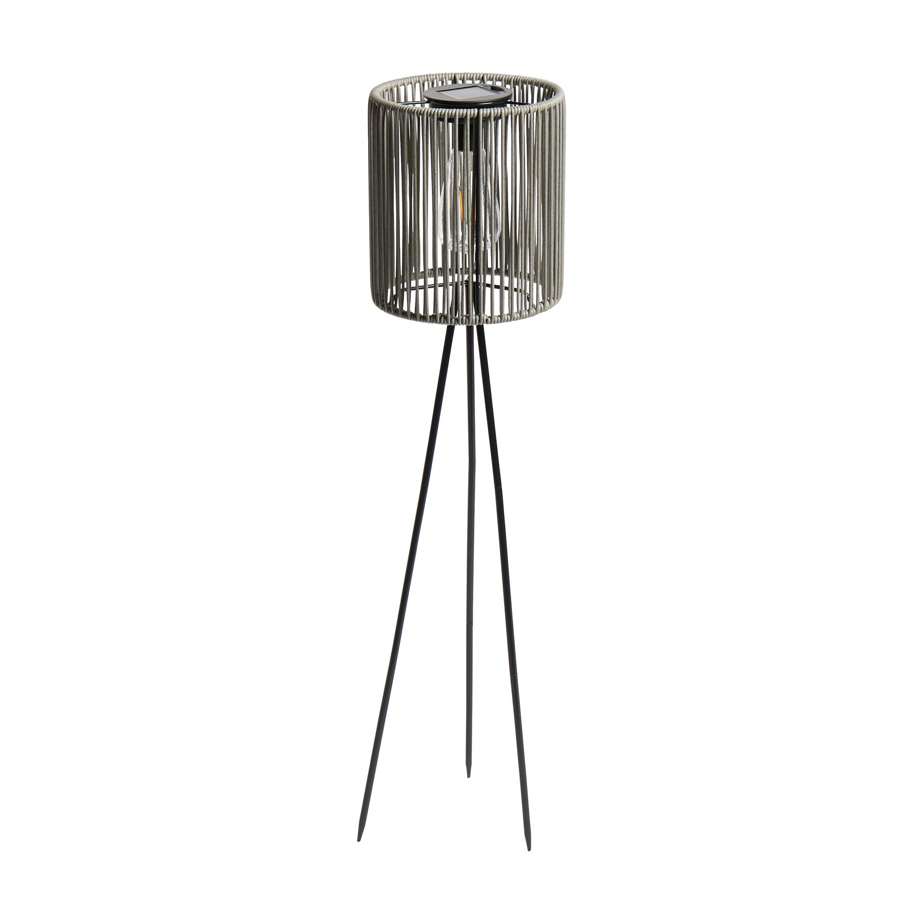 OHS Solar Floor Lamp Rattan Cordless Outdoor Garden Light Dusk Sensor