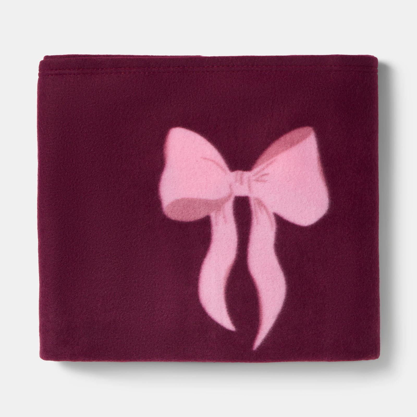 OHS Bows Throw Blanket Soft Polar Fleece Winter Thermal Bedspread Home Decor