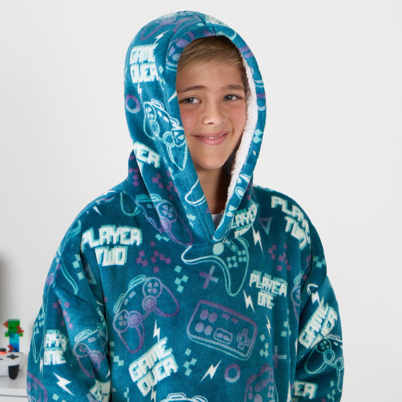 Kids Hoodie Blanket Oversized Sherpa Fleece Jumper Sweatshirt Soft Warm Throw - Picture 153 of 169