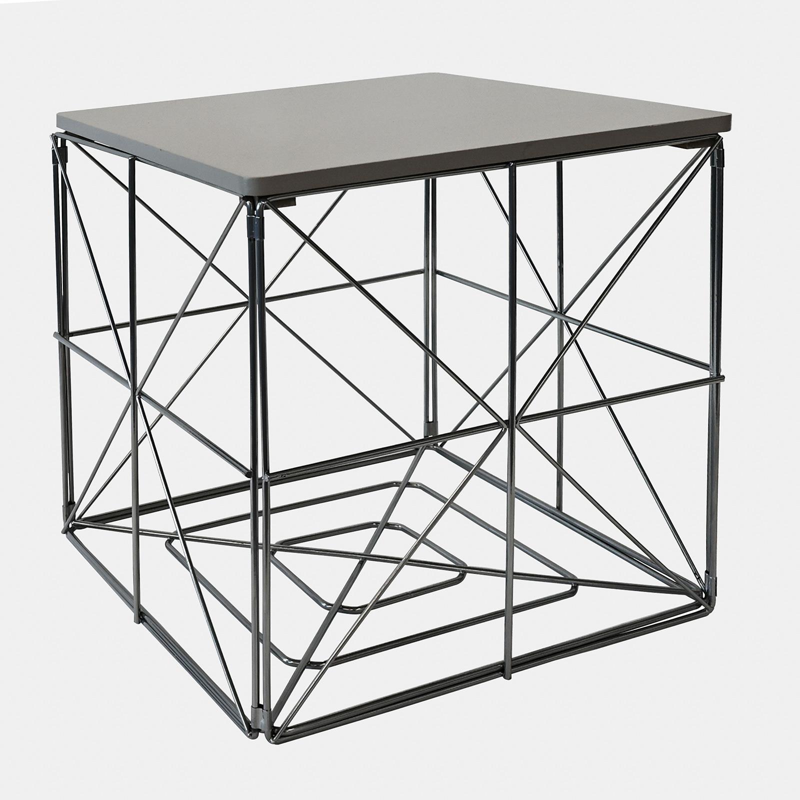 Cube Storage Basket Table Folding Wire Organiser Living Room Home Decor Bedroom