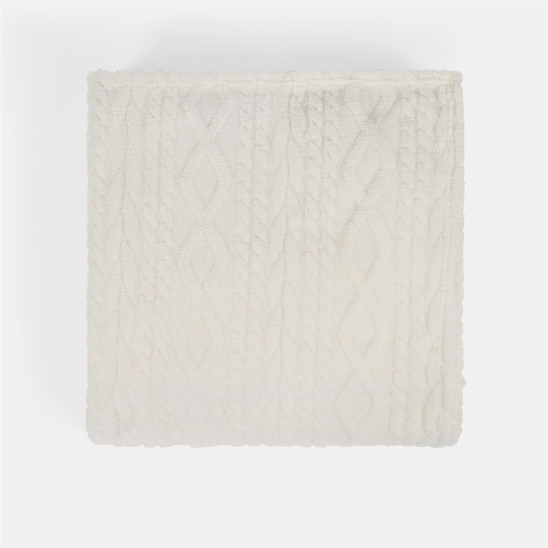 OHS Cable Knit Throw Soft Fleece Family Large Blanket Thermal Bedspread