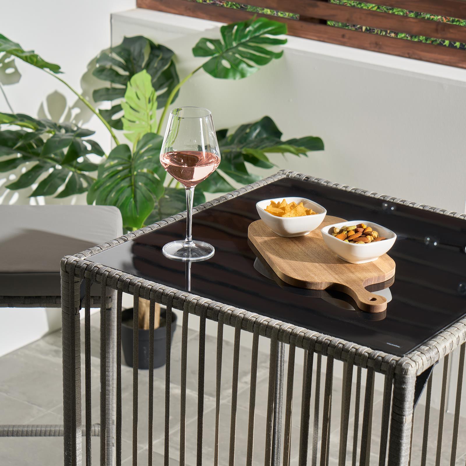 OHS Amalfi Bistro Set Outdoor Table Bar Stool Chair Garden Patio 3PC Furniture