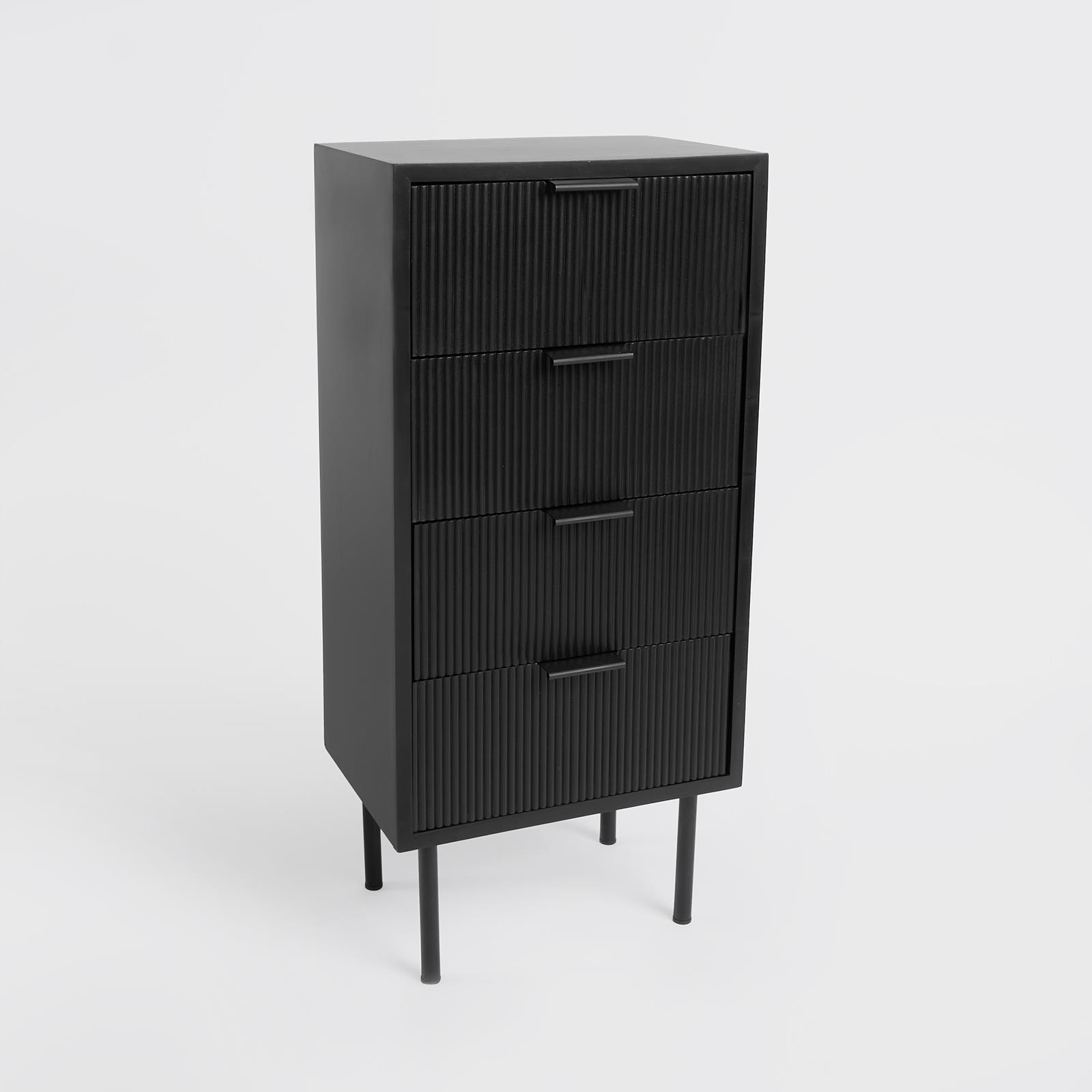 Ribbed Bedside Table Modern Bedroom 3/4 Draw Office Nightstand Living Room Unit - Picture 58 of 71