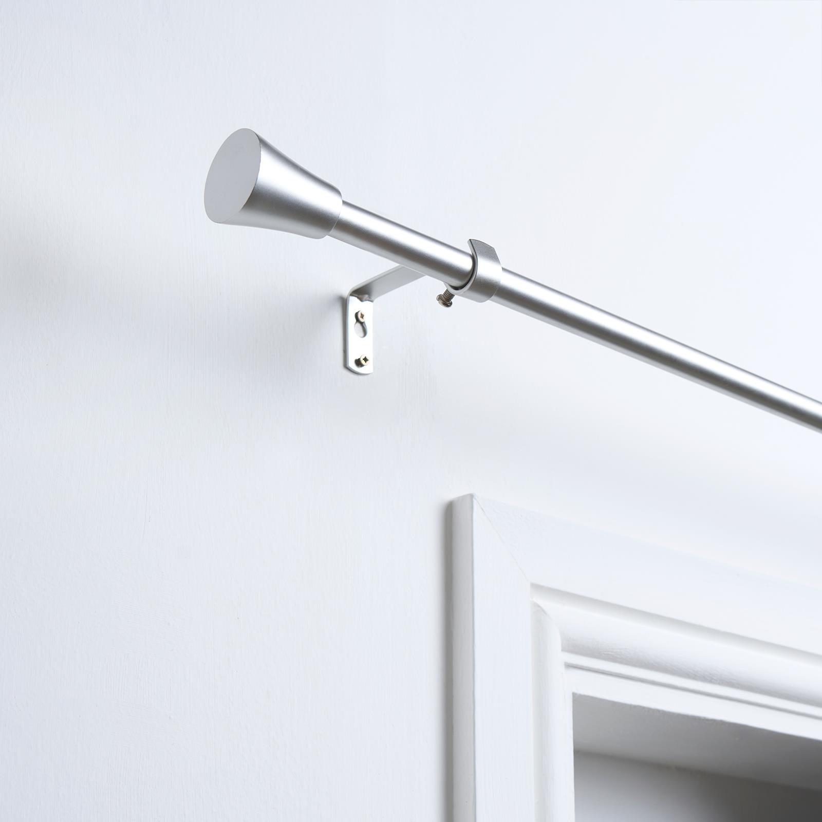 OHS 120-200cm Curtain Pole Extendable Metal 16mm Ball Trumpet Twist Finnials