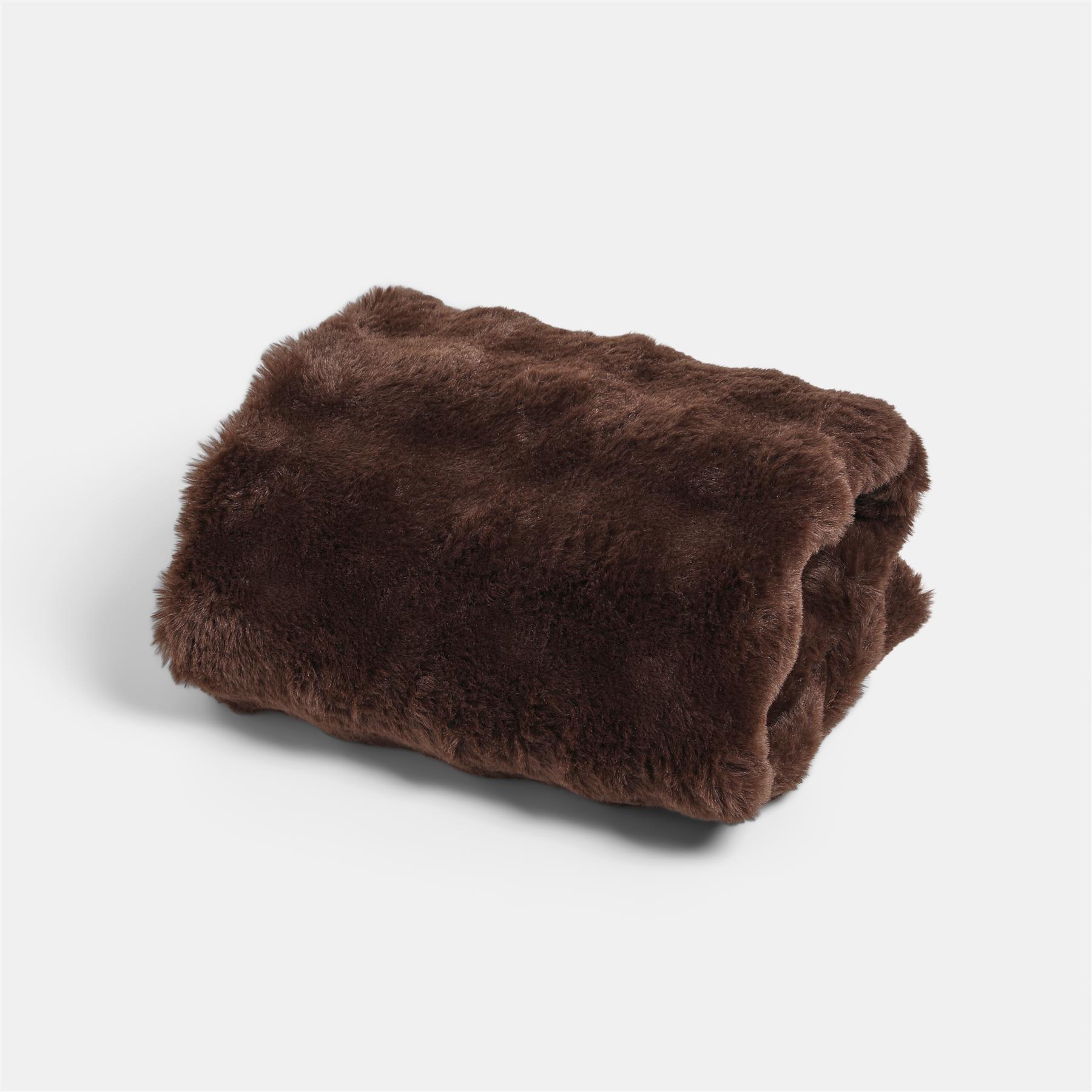 OHS Throw Bubble Faux Fur Blanket Winter Soft Warm Fleece Bedspread