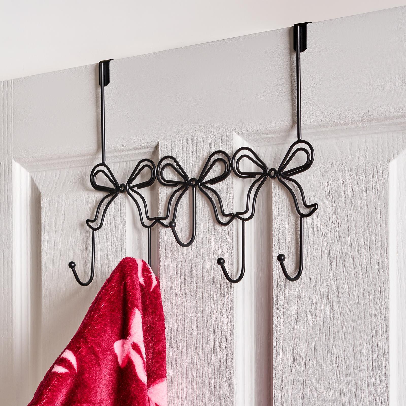 OHS Bows Over the Door Hook Hanger 5 Hooks Metal Coats Towel Rack