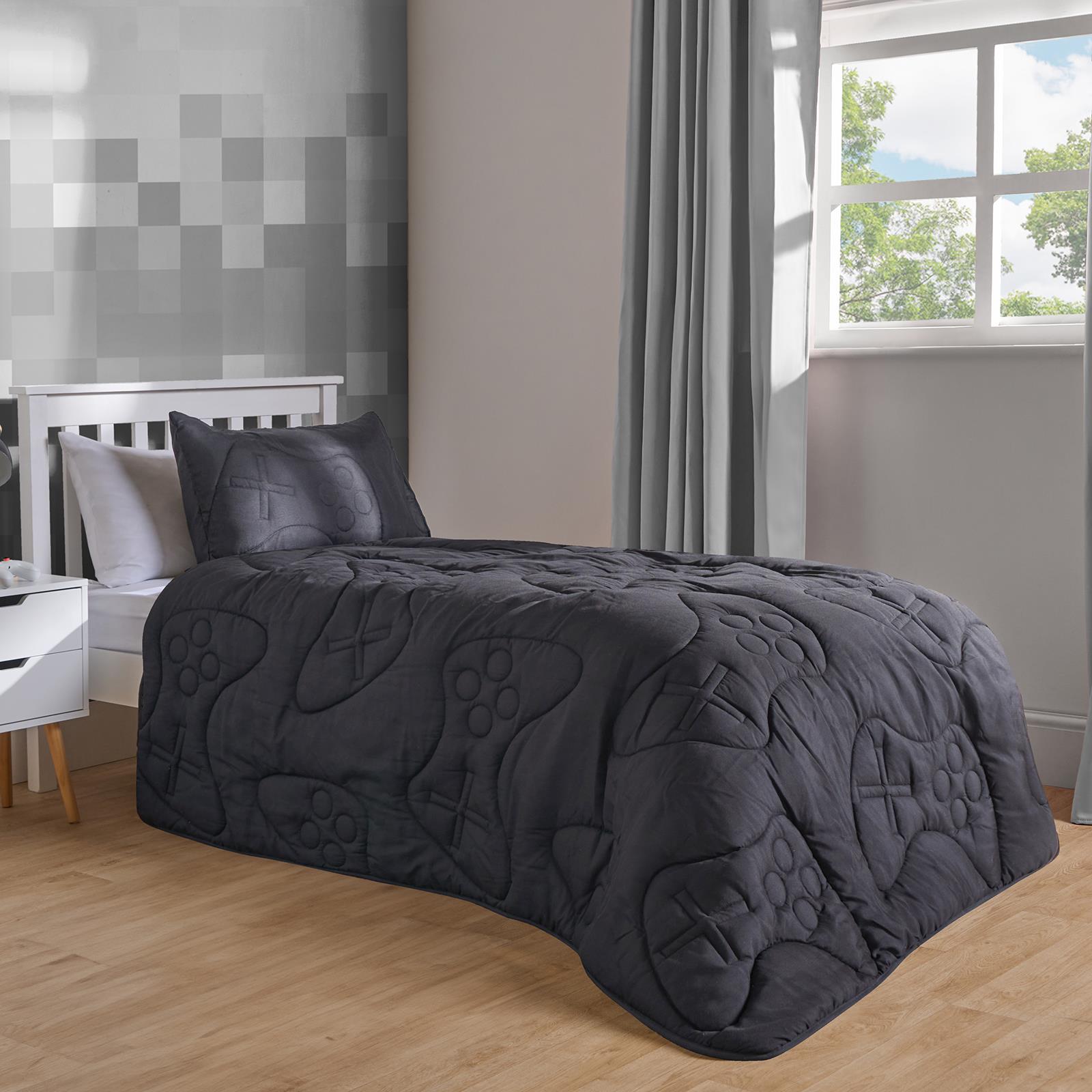 OHS Gaming Duvet Coverless Quilted 7.5 TOG Bedding Cover Pillowcase Set Embossed