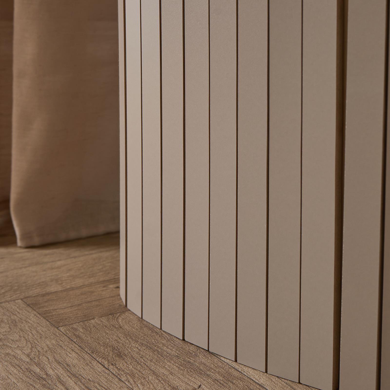 OHS Madison Side Table Ribbed Wood Effect Corner Bedside Coffee Table