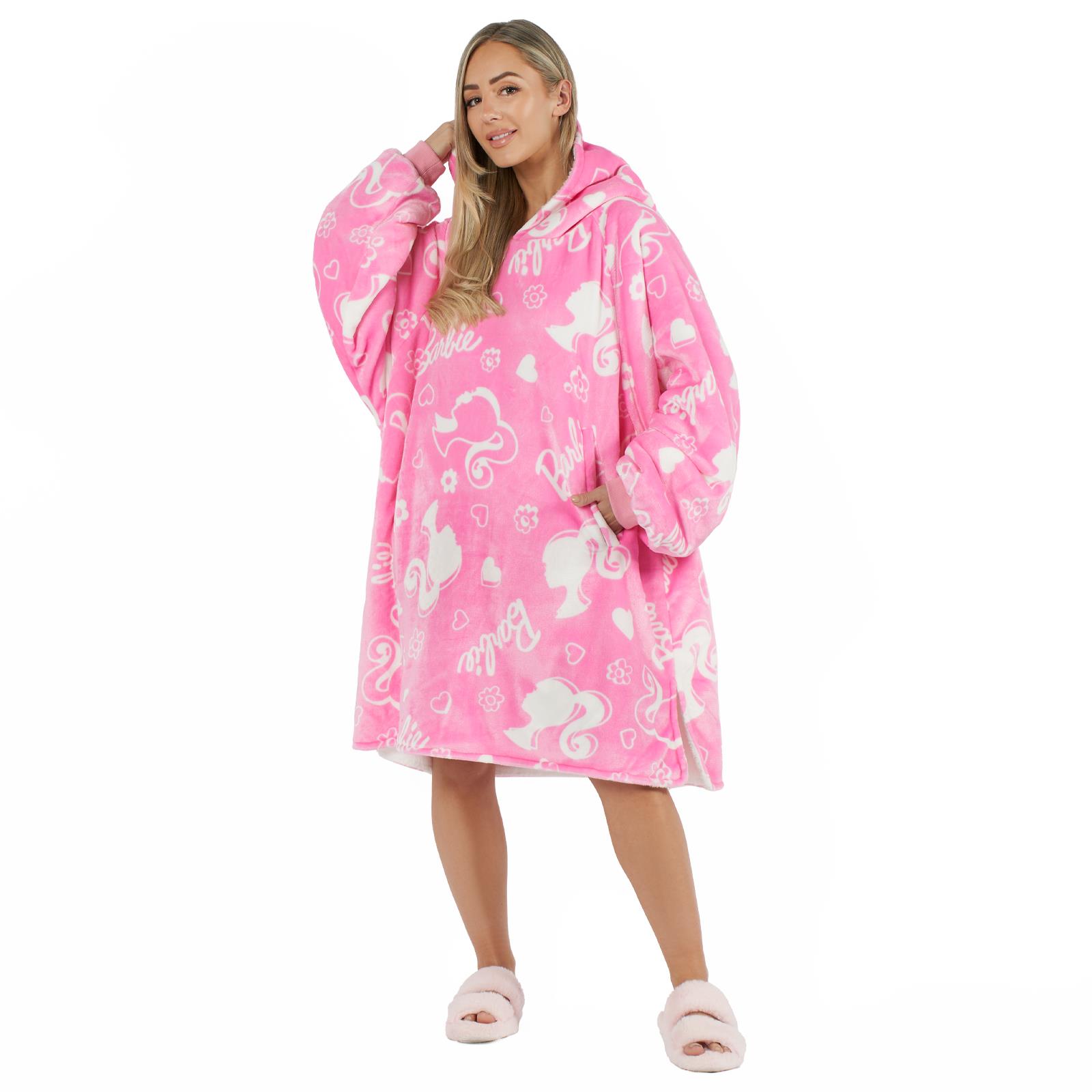Barbie Hoodie Blanket Oversized Fleece Warm Wearable Throw Jumper Sweatshirt