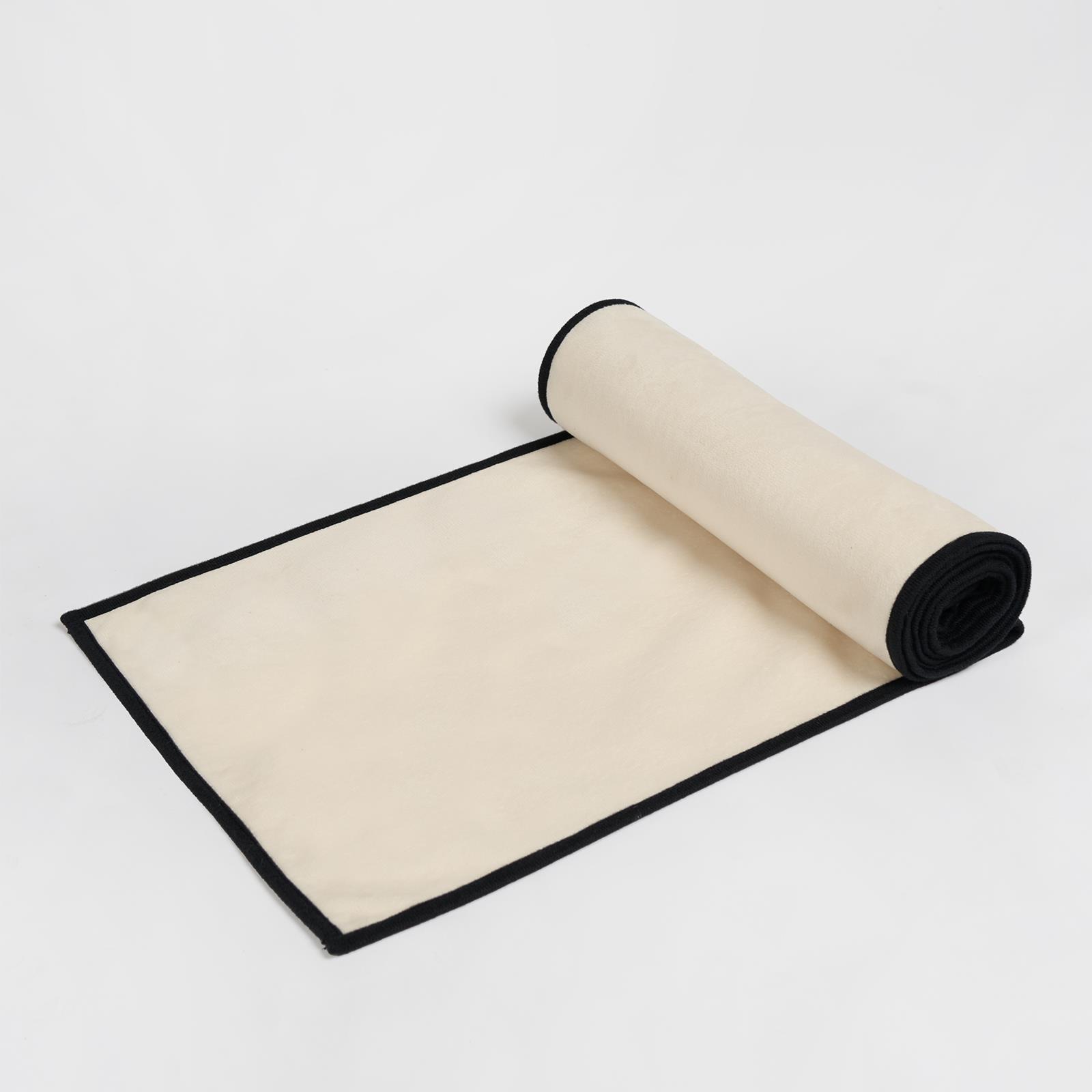 OHS Piped Trim Table Mats Runner Set Matte Velvet Placemats Home Decor