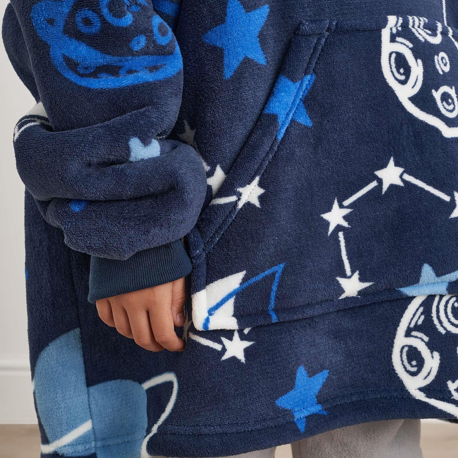 Kids Hoodie Blanket Oversized Sherpa Fleece Jumper Sweatshirt Soft Warm Throw - Picture 98 of 169