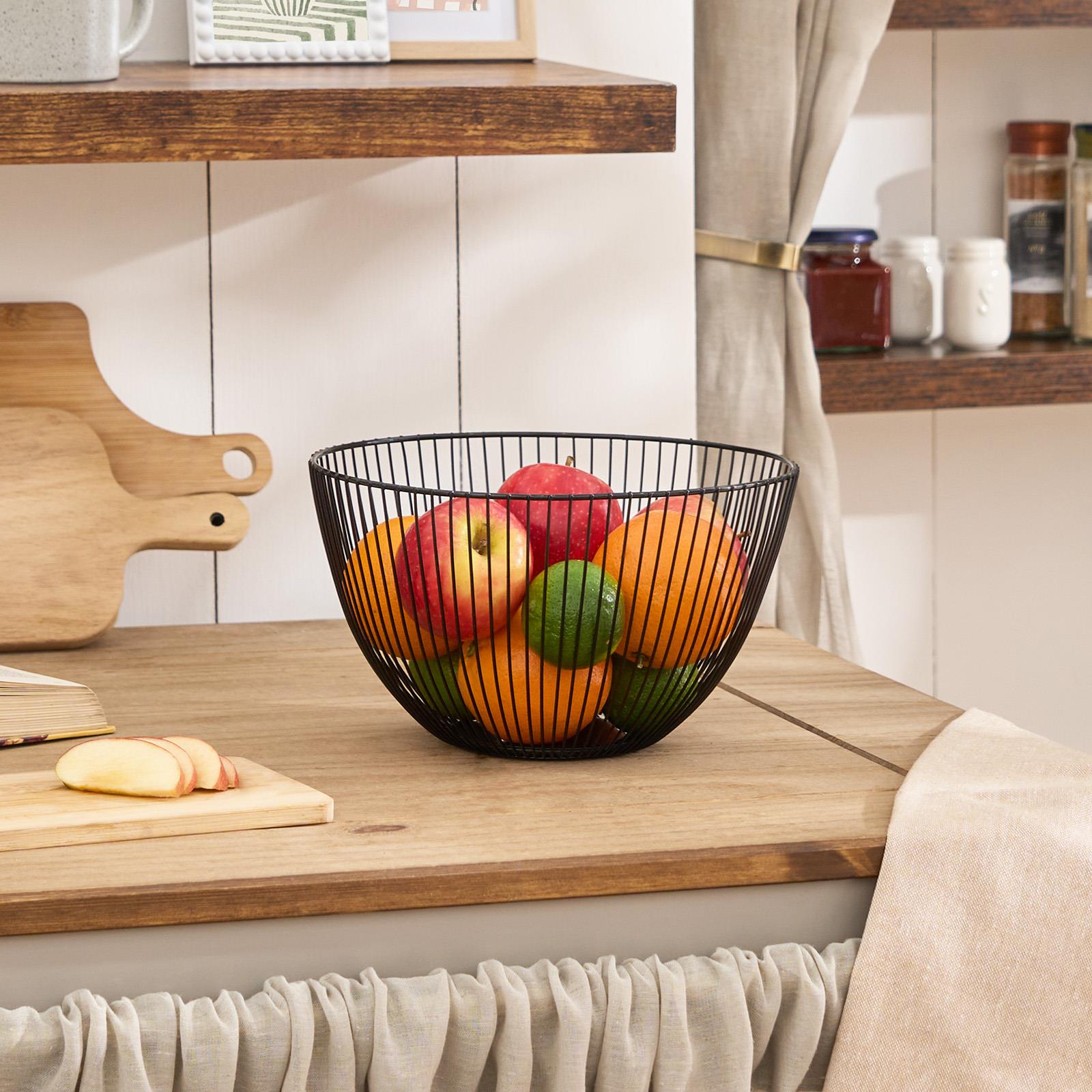 OHS Wire Fruit Basket Vegetables Storage Round Rack Container Kitchen Organiser
