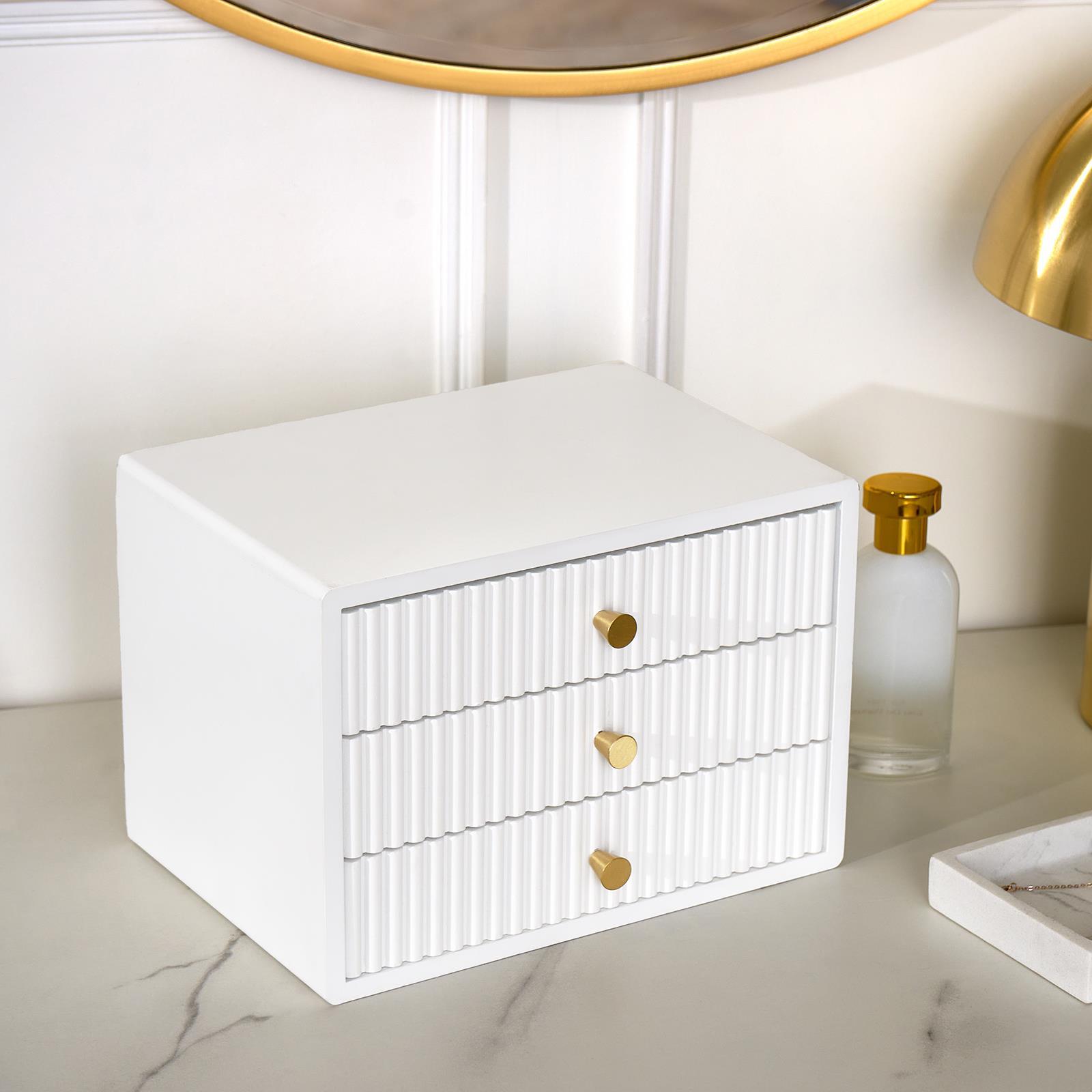 OHS Ribbed Desktop Drawers Organiser Freestanding Tabletop Cabinet Storage Unit
