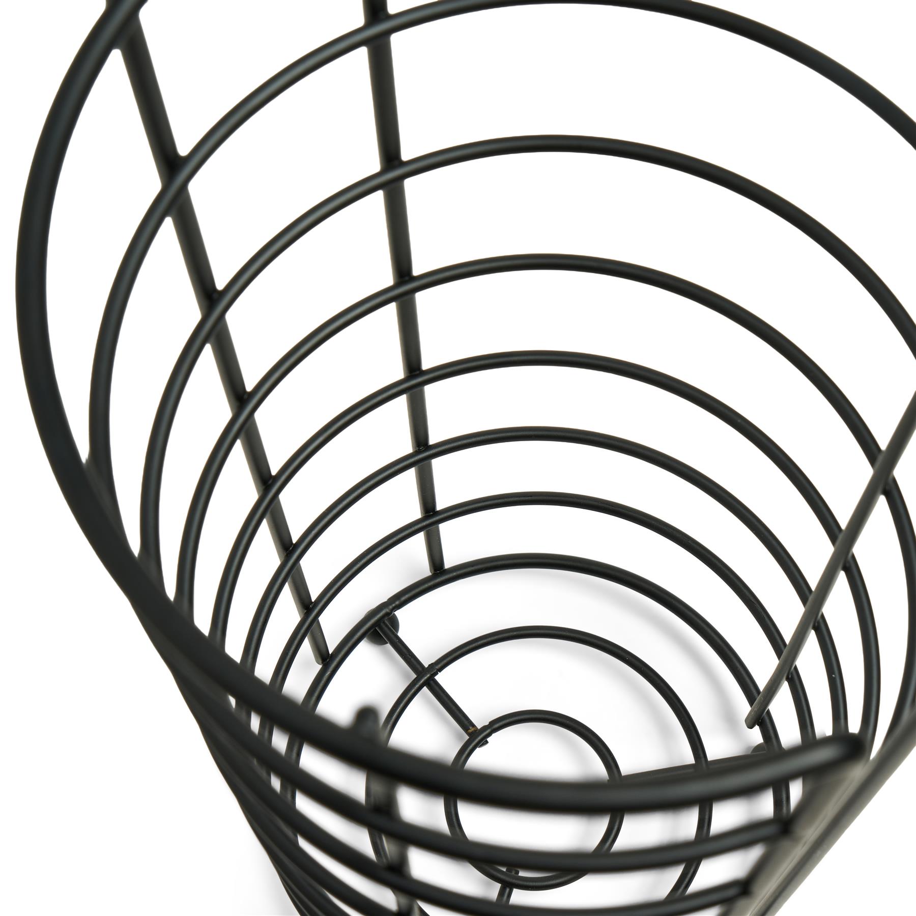 OHS Wire Toilet Roll Holder Free Standing Storage Rust Resistant Metal, Black