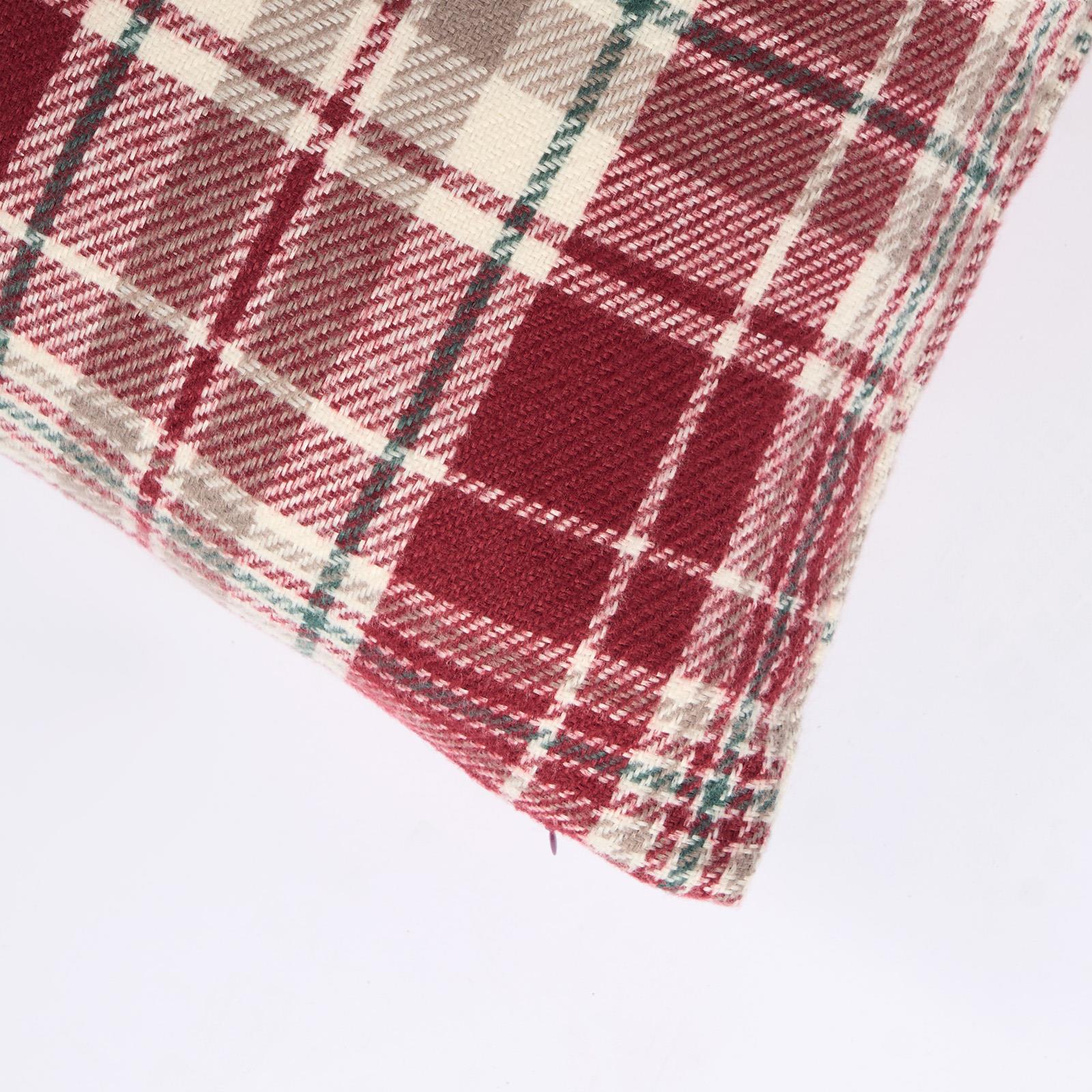 Woven Check Cushion Covers Tartan Pack of 2/4 Filled Case Pad Set 18