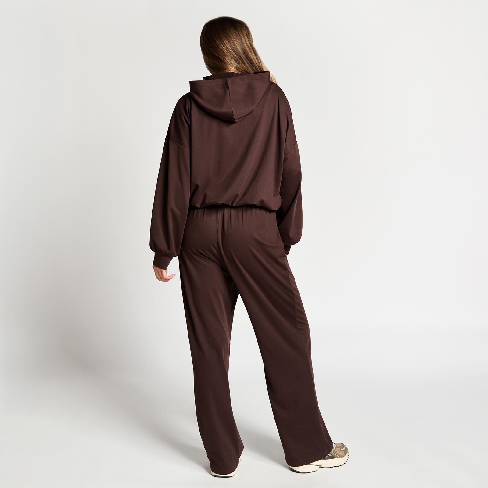 OHS Bubble Hem Co-Ord Set Hoodie Drawstring Relaxed Joggers Tracksuit Loungewear