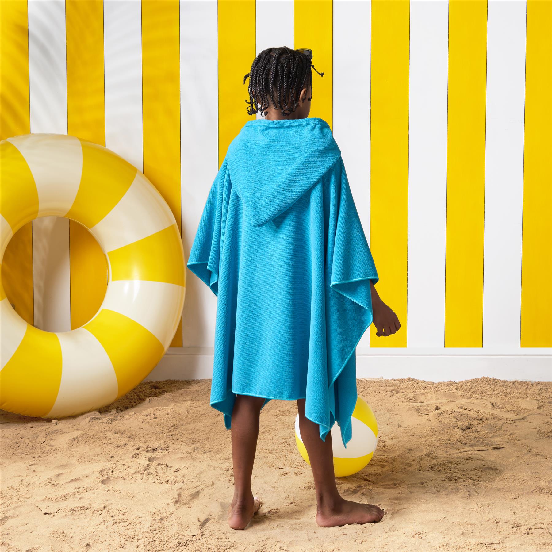 Brentfords Poncho Towel Childrens Absorbent Hood Quick Drying Beach Travel Robe - Picture 27 of 30