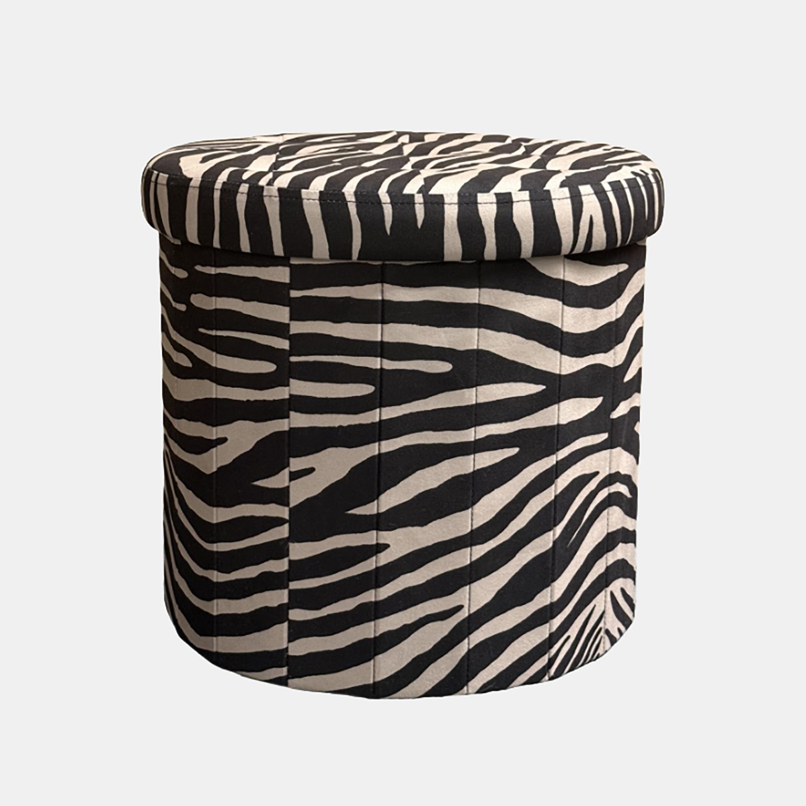 OHS Folding Ottoman Storage Box Footstool Tub Space Saving Velvet Seat