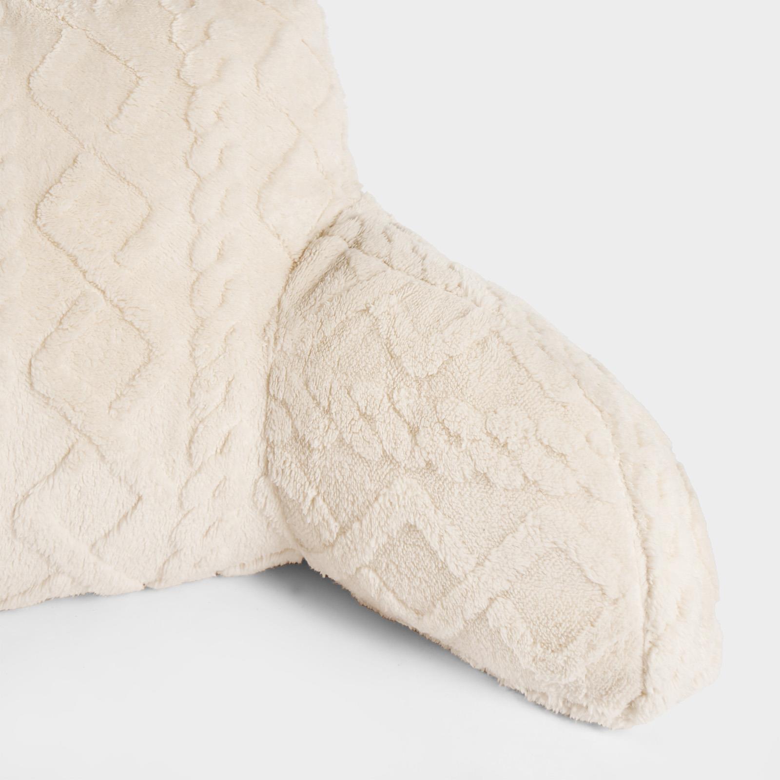 OHS Cable Knit Bolster Cuddle Cushion Fleece Back Support Filled Reading Pillow