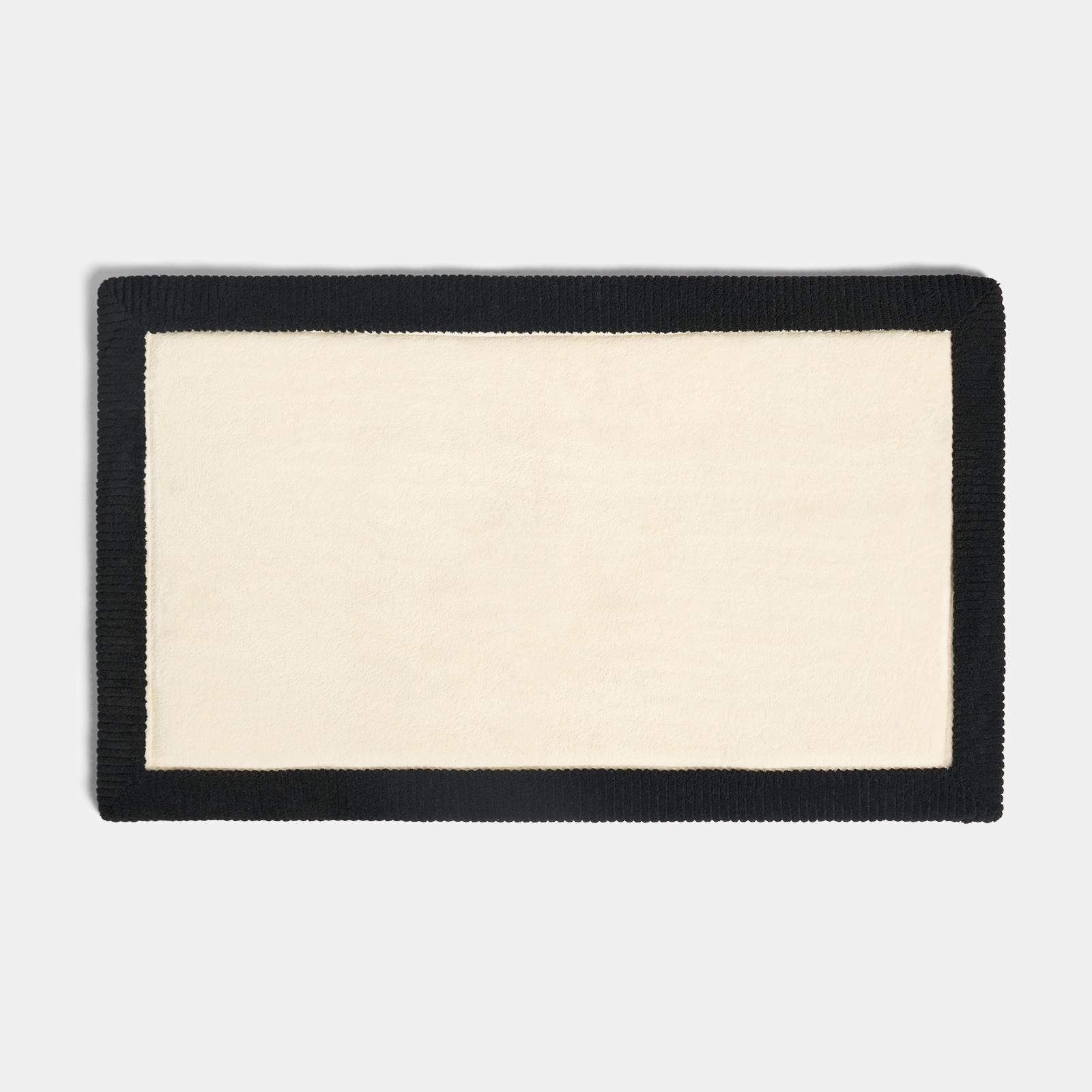 OHS Foam Bath Mat Contrast Border Trim Soft Absorbent Non Slip Shower Rug