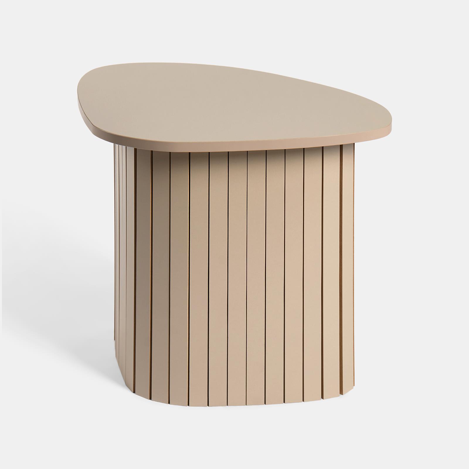 OHS Madison Side Table Ribbed Wood Effect Corner Bedside Coffee Table