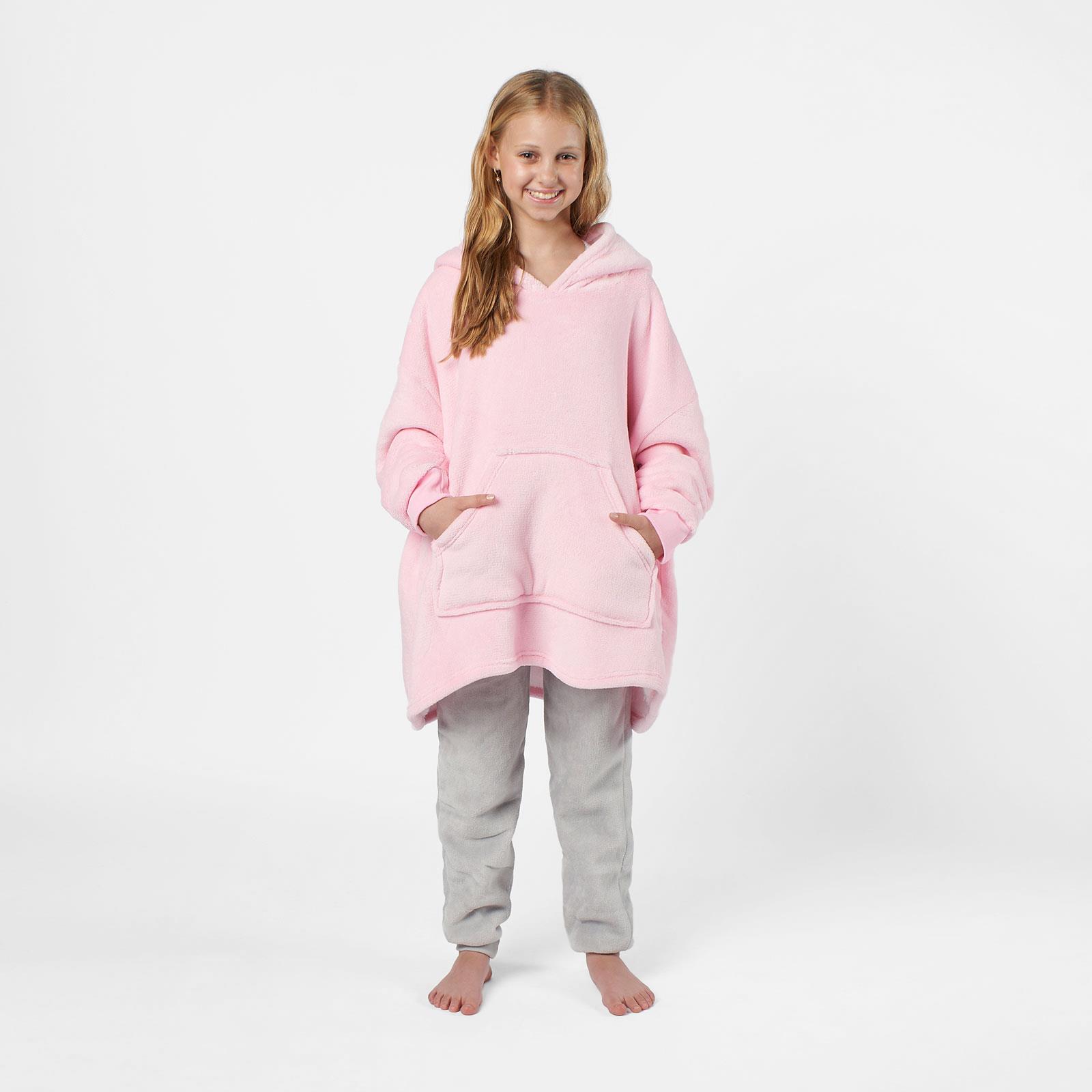 Kids Hoodie Blanket Oversized Sherpa Fleece Jumper Sweatshirt Soft Warm Throw - Picture 127 of 169
