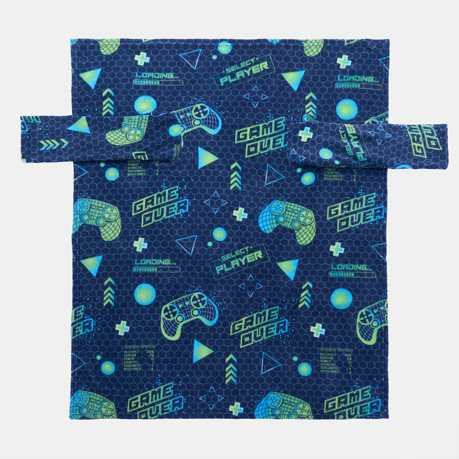Kids Fleece Blanket with Sleeves Arms Wearable Supersoft Cosy Plush Warm Throw