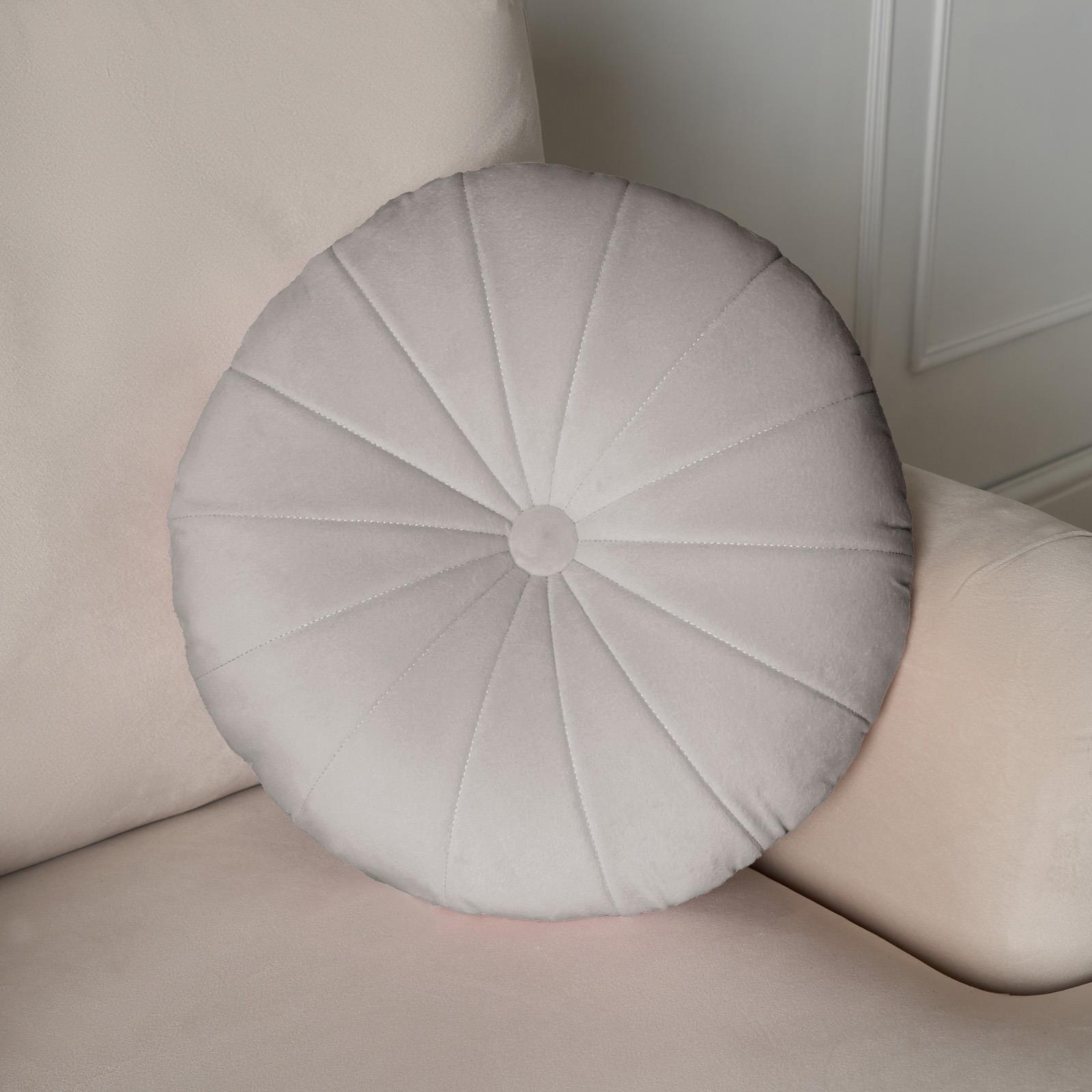 OHS Velvet Filled Cushion Round Bedroom Decor Scatter Chair Sofa Button Pillow