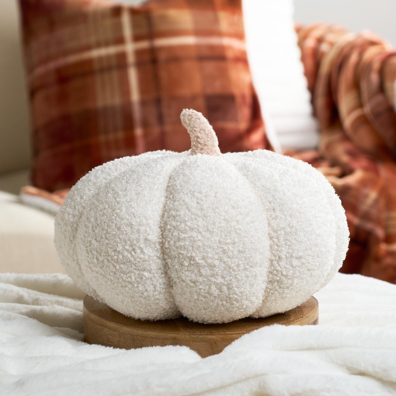 Pumpkin Sofa Cushion Soft Fleece Filled 1/2 Pack Autumn Plush Home Decor Plump