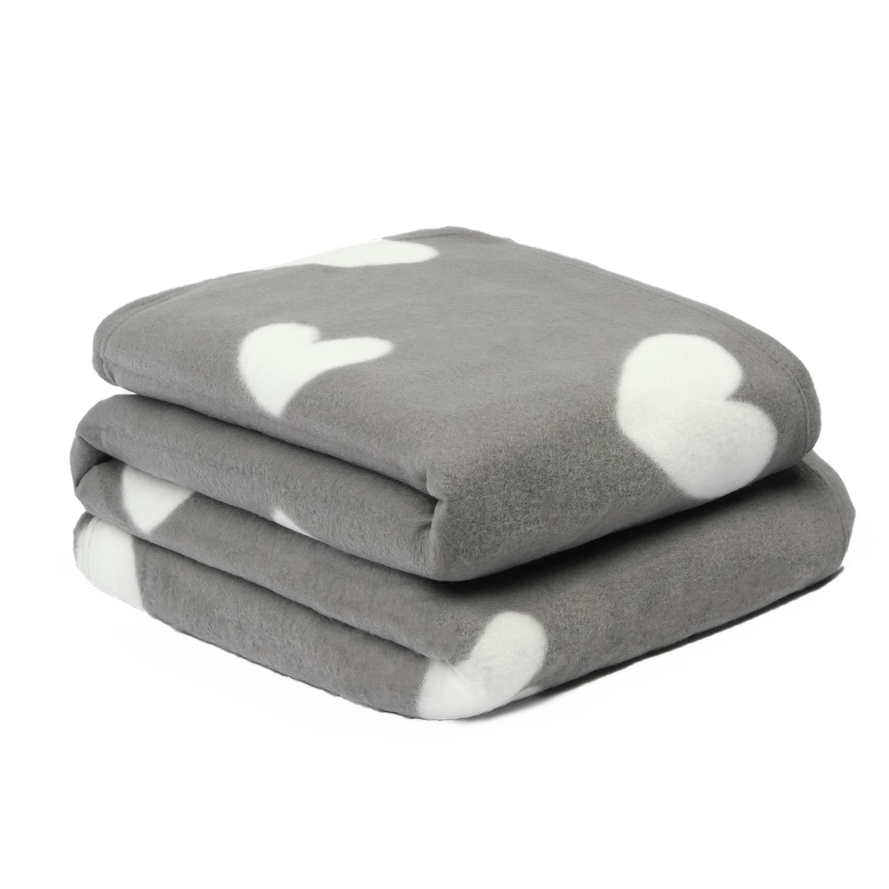 Dreamscene Love Heart Fleece Throw Over Soft Warm Bed Sofa Pink Chair Blanket