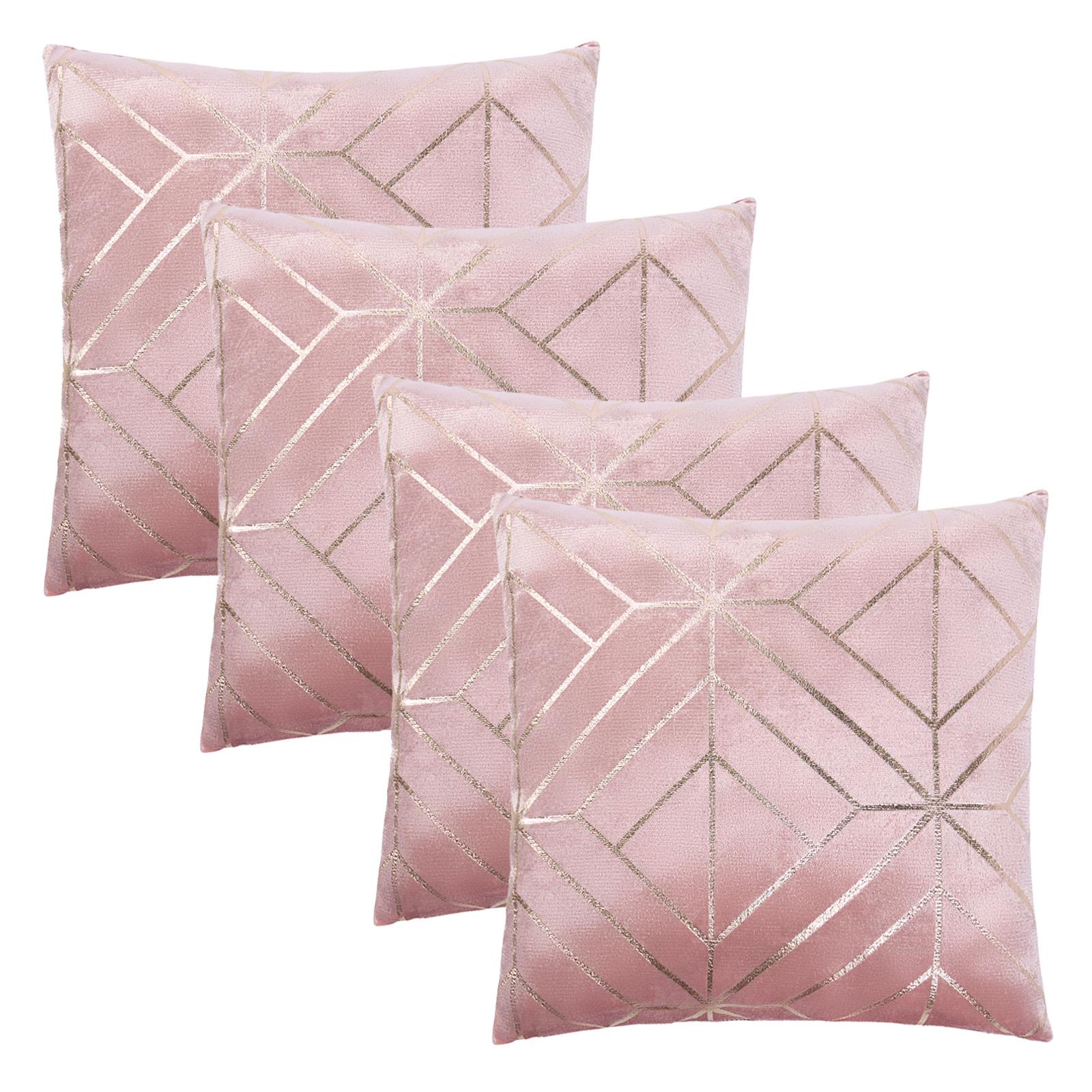 Velvet Cushion Covers Metallic Luxury Geometric Set of 2 or 4 Sofa Chair Inserts