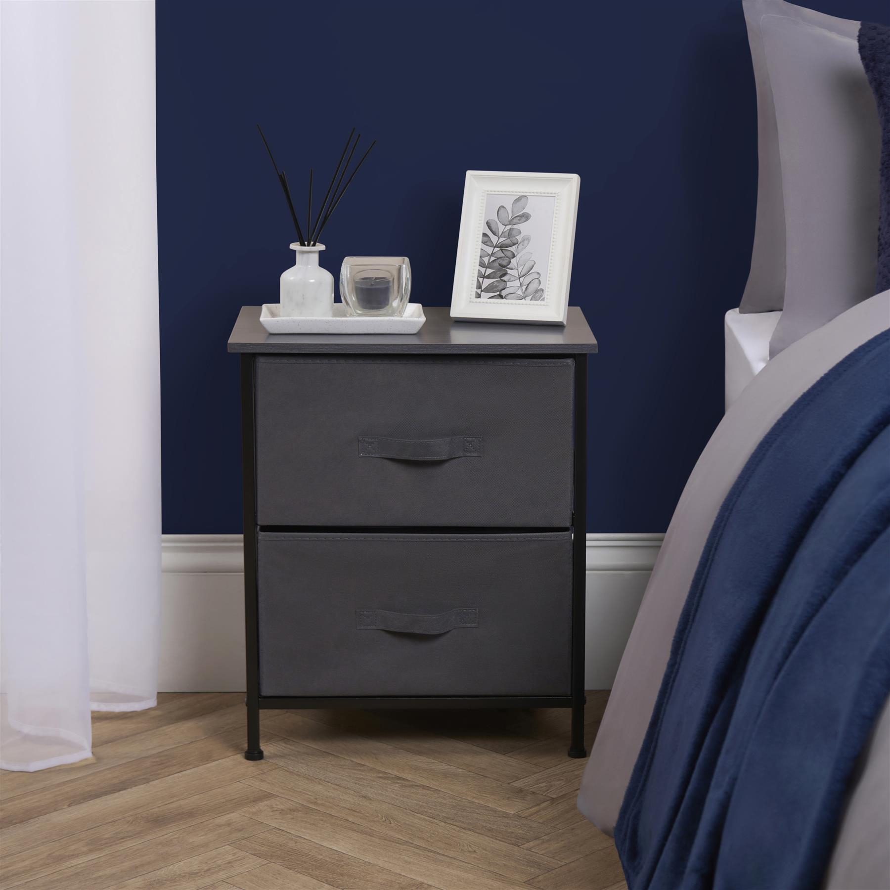 Fabric Cabinet Bedside 2/3/4 Drawers Storage Unit Clothes Shoes Home Organiser - Picture 23 of 94
