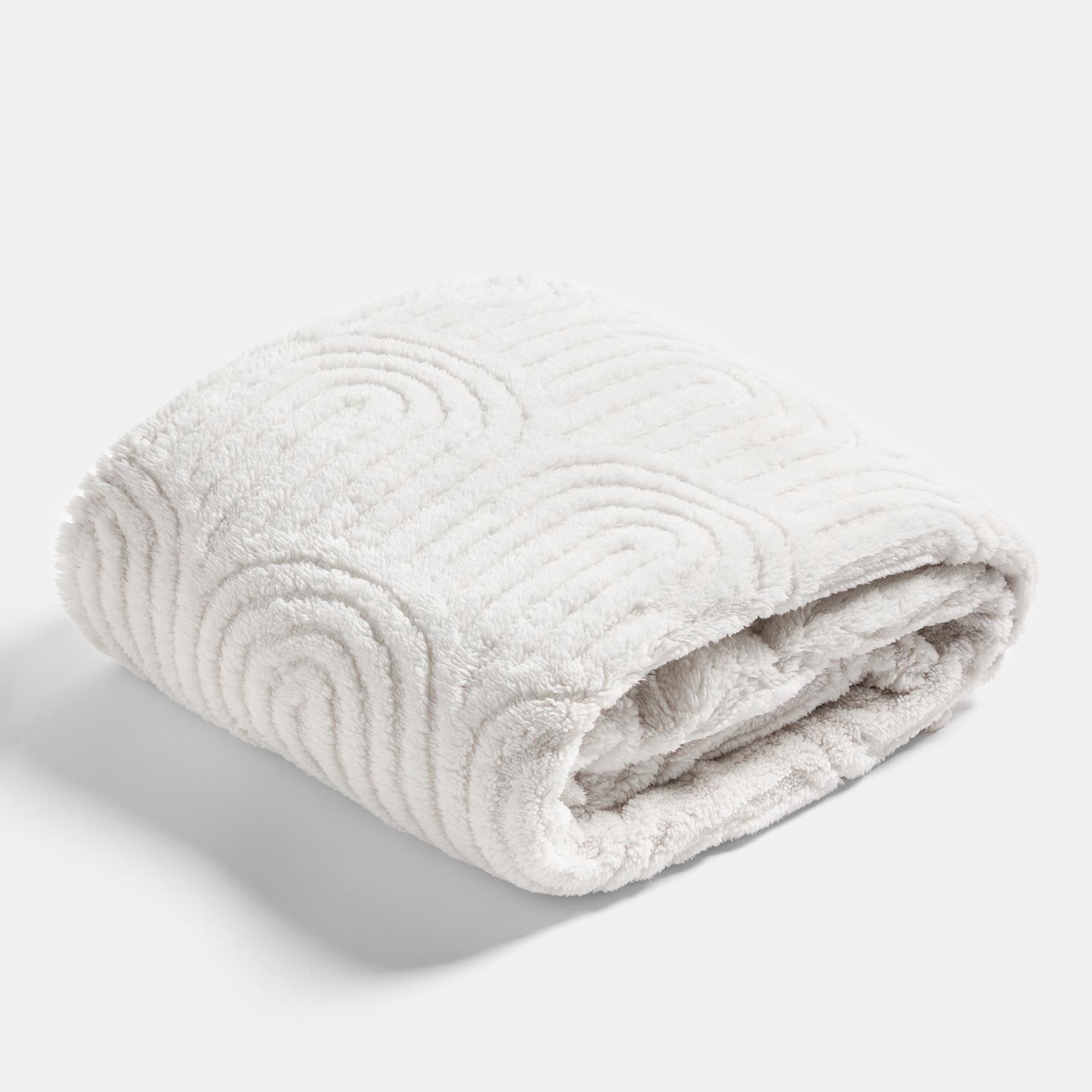 OHS Tufted Arches Throw Teddy Fleece Blanket Winter Soft Warm Bedspread