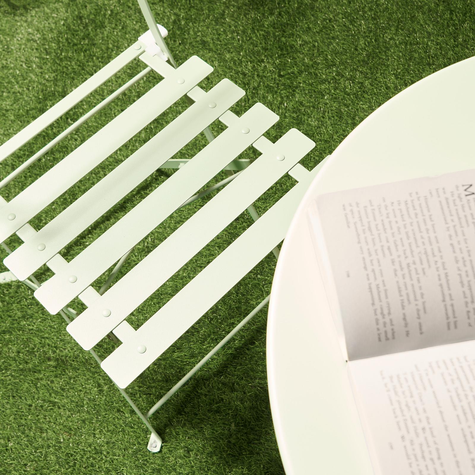 Outdoor Garden Furniture Patio Balcony Bistro Set Metal Table Chair Folding 3 PC - Picture 18 of 31