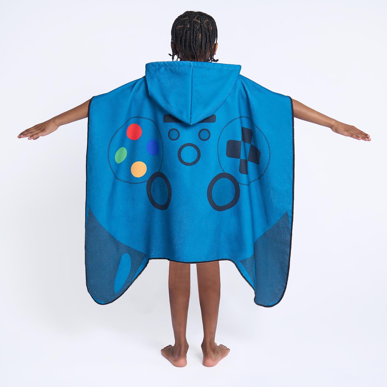 Kids Poncho Beach Towel Hooded Quick Dry Microfibre Holiday Swimming Absorbent - Picture 53 of 139