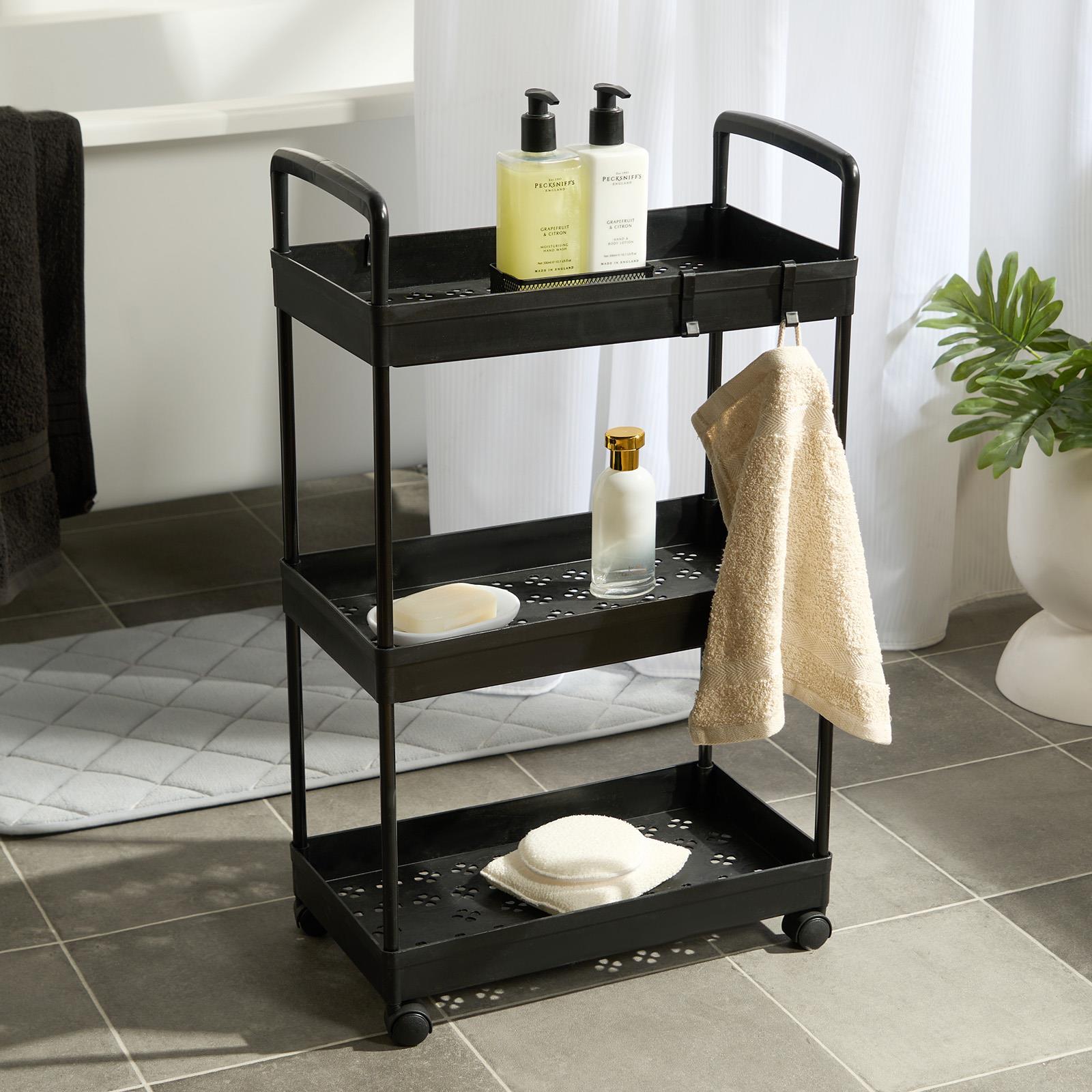 OHS Trolley Cart 3 Tier Roll Bathroom Storage Portable Kitchen Home Organiser