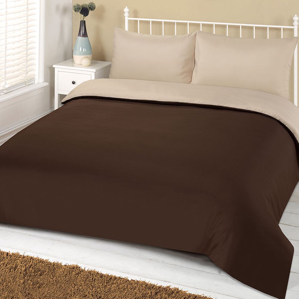 Brentfords Plain Navy Duvet Cover with Pillowcase Reversible Blue Bedding Set