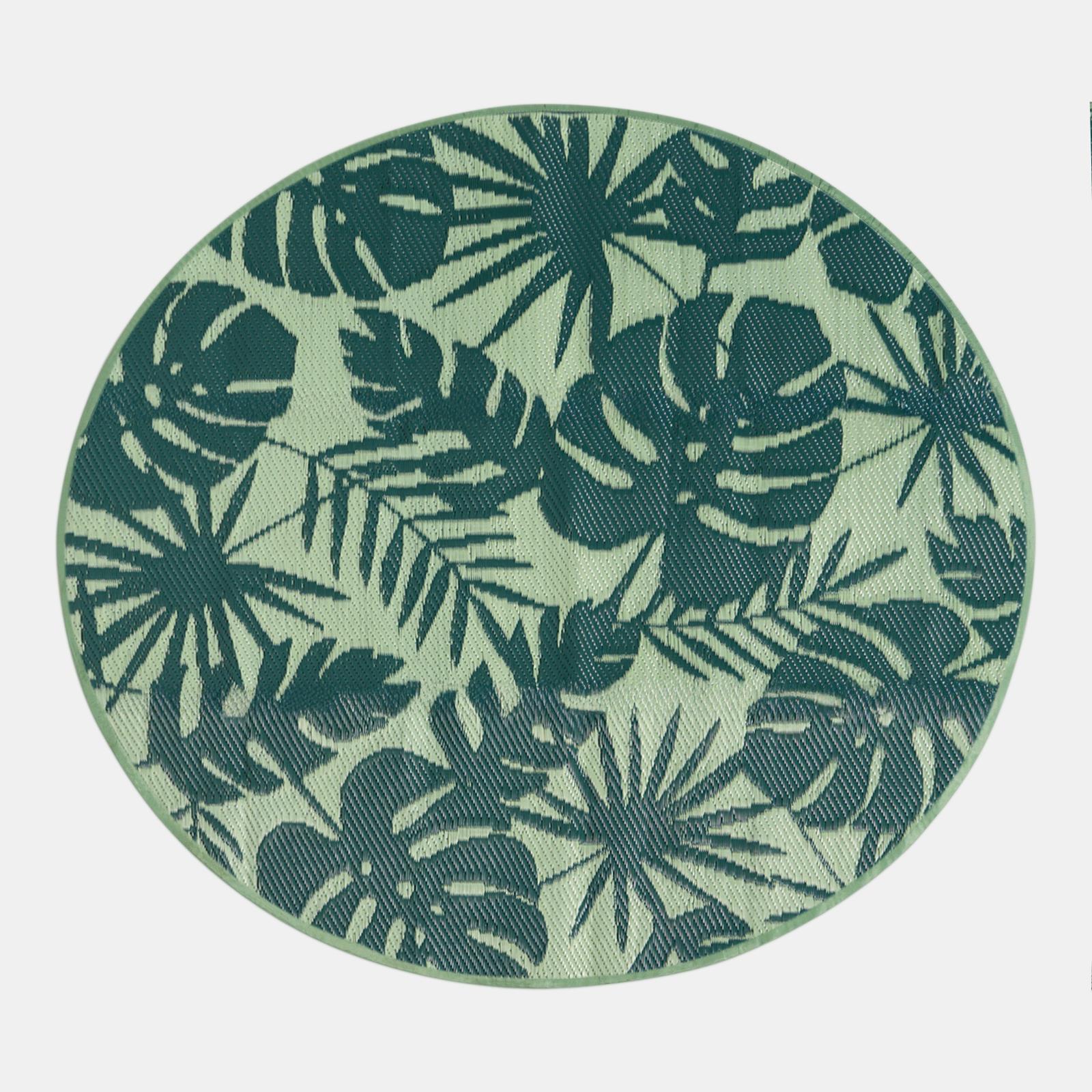 OHS Palm Print Garden Rug Outdoor Waterproof Area Mat Patio Decor