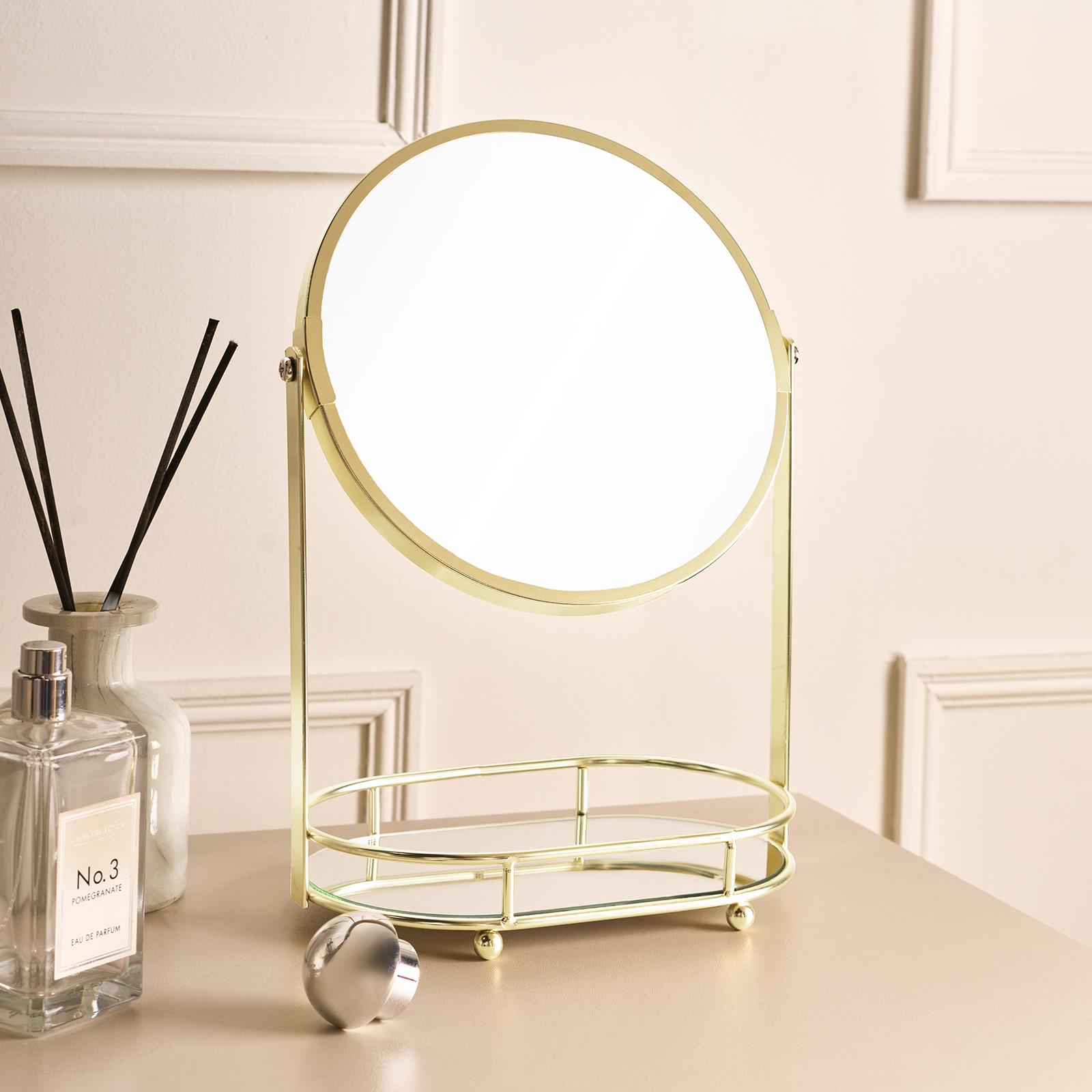 OHS Bow Swing Mirror Countertop Free Standing Pedestal Vanity Mirrors