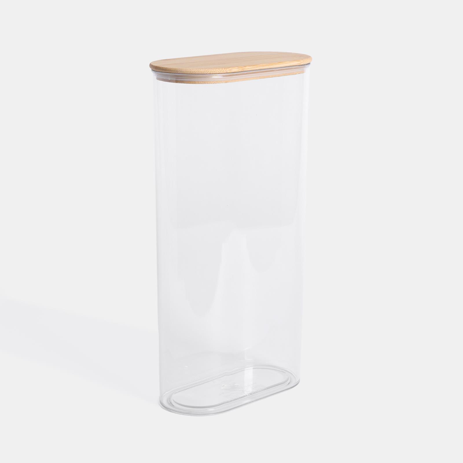 Clear Storage Tub with Lid Pasta Dry Food Container Fresh Durable Plastic Bamboo