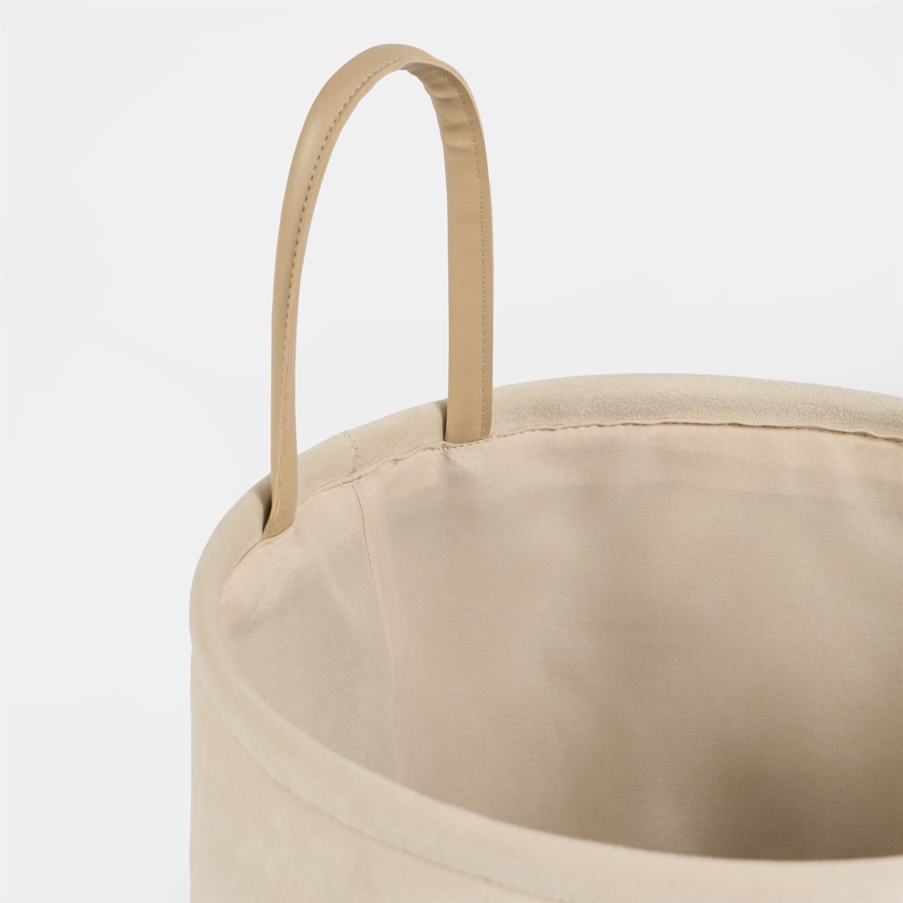 Velvet Storage Basket Hamper Clothes Toys Organiser Fabric Washing Bag Handles