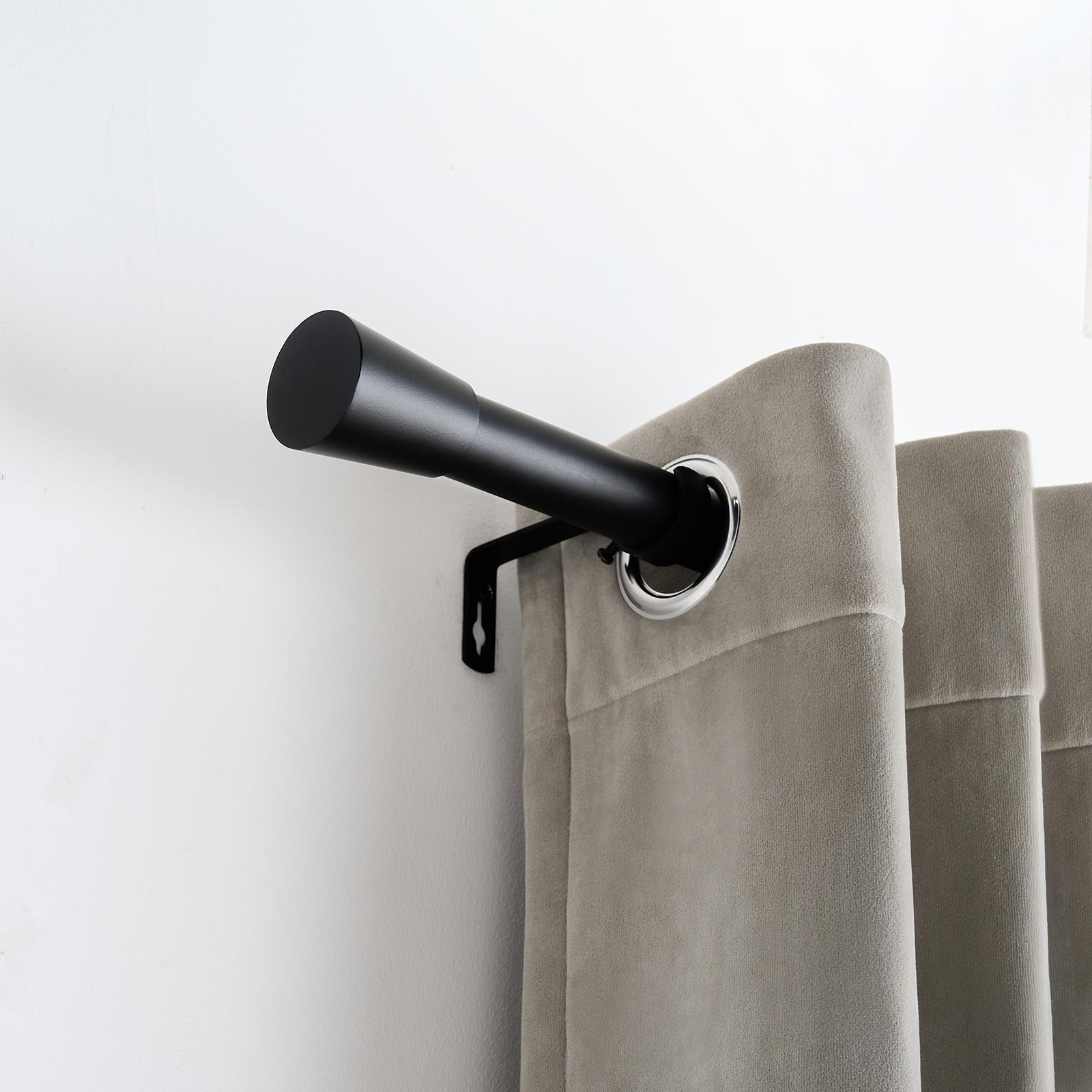 OHS 120-200cm Curtain Pole Extendable Metal 28mm Ball Trumpet Twist Finnials