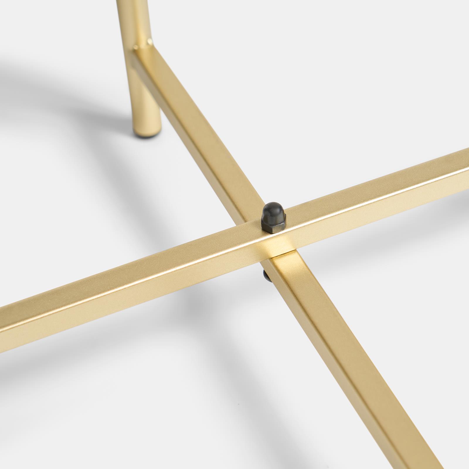 OHS Round Side Table Coffee End Tables with Metal Frame Decorative Nightstand