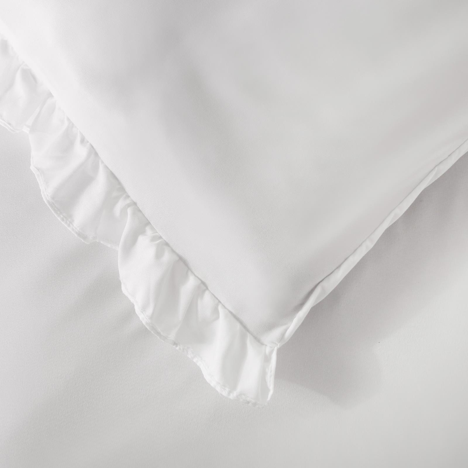 OHS Frill Edge Bedding Set Microfibre Decor Duvet Cover with Pillowcase